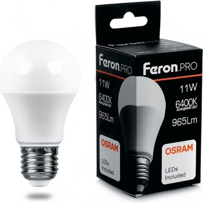 Лампа светодиодная FERON PRO LB-1011 Шар E27 11W 6400K 38031 Лампа светодиодная FERON PRO LB-1011 Шар E27 11W 6400K 38031