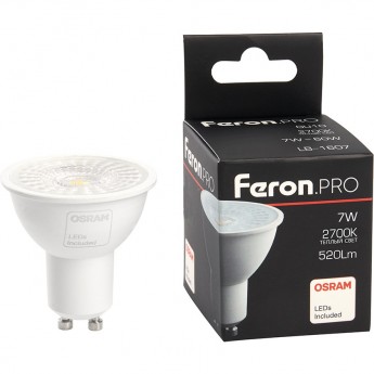 Лампа светодиодная FERON PRO LB-1607 GU10 7W 2700K 38182 Лампа светодиодная FERON PRO LB-1607 GU10 7W 2700K 38182