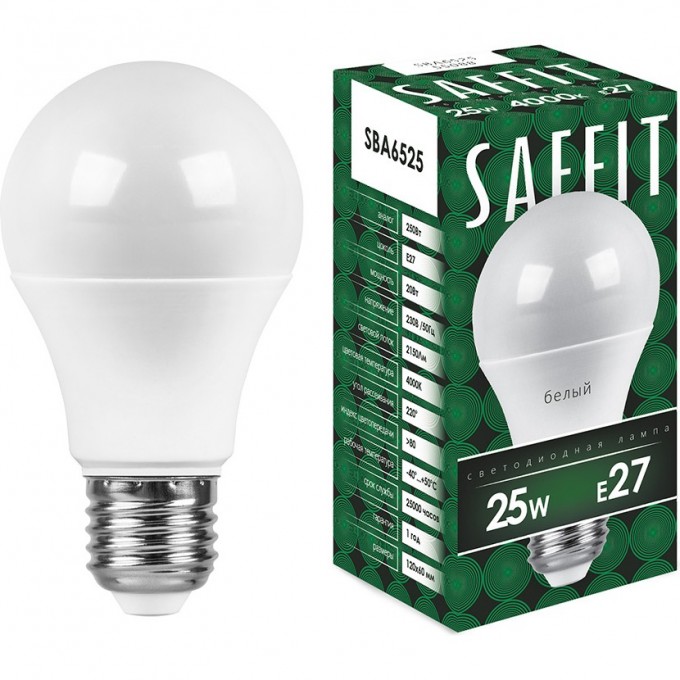 Лампа светодиодная FERON SAFFIT SBA6525 Шар E27 25W 4000K 55088 Лампа светодиодная FERON SAFFIT SBA6525 Шар E27 25W 4000K 55088