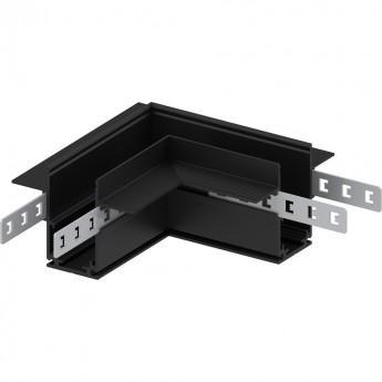 Соединитель угловой для низковольтного встраиваемого шинопровода FERON, черный, LD2004