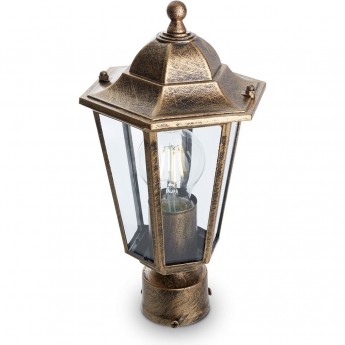 Светильник садово-парковый FERON 6103/PL6103 шестигранный на столб 60W E27 230V, черное золото Светильник садово-парковый FERON 6103/PL6103 шестигранный на столб 60W E27 230V, черное золото