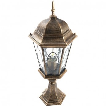 Светильник садово-парковый FERON PL154 шестигранный на постамент 60W E27 230V, черное золото