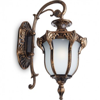 Светильник садово-парковый FERON PL4042 шестигранный на стену вниз 60W 230V E27, черное золото