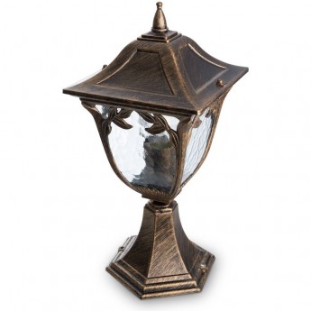 Светильник садово-парковый FERON PL4074 четырехгранный на постамент 60W E27 230V, черное золото