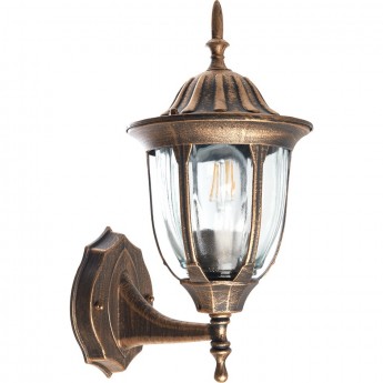 Светильник садово-парковый FERON PL6301 шестигранный на стену вверх 60W E27 230V, черное золото Светильник садово-парковый FERON PL6301 шестигранный на стену вверх 60W E27 230V, черное золото