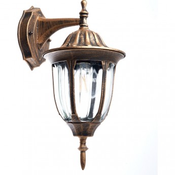 Светильник садово-парковый FERON PL6302 шестигранный на стену вниз 60W 230V E27, черное золото Светильник садово-парковый FERON PL6302 шестигранный на стену вниз 60W 230V E27, черное золото