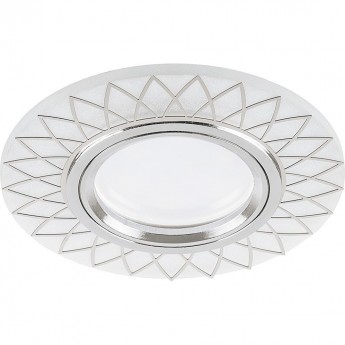 Светильник встраиваемый FERON CD992 MR16 G5.3 с LED подсветкой матовый белый Светильник встраиваемый FERON CD992 MR16 G5.3 с LED подсветкой матовый белый