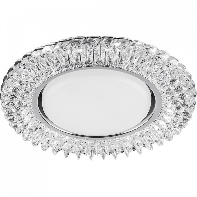 Светильник встраиваемый с белой LED подсветкой FERON CD4035 потолочный GX53 без лампы, прозрачный, хром 40502 Светильник встраиваемый с белой LED подсветкой FERON CD4035 потолочный GX53 без лампы, прозрачный, хром 40502