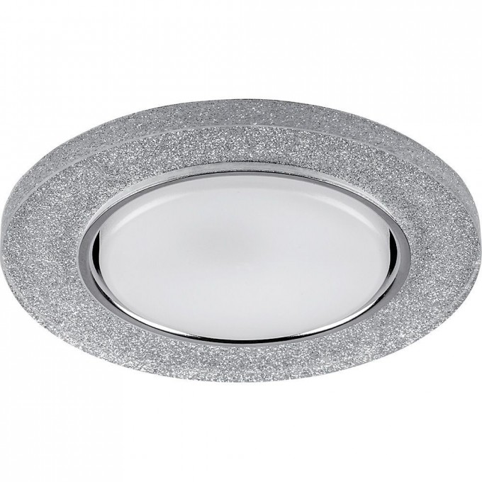 Светильник встраиваемый с белой LED подсветкой FERON CD4041 потолочный GX53 без лампы, серебро, хром 40518 Светильник встраиваемый с белой LED подсветкой FERON CD4041 потолочный GX53 без лампы, серебро, хром 40518