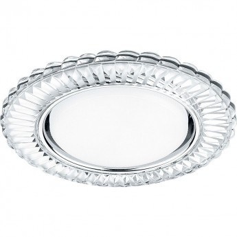 Светильник встраиваемый с белой LED подсветкой FERON CD4044 потолочный GX53 без лампы, прозрачный, хром 41306