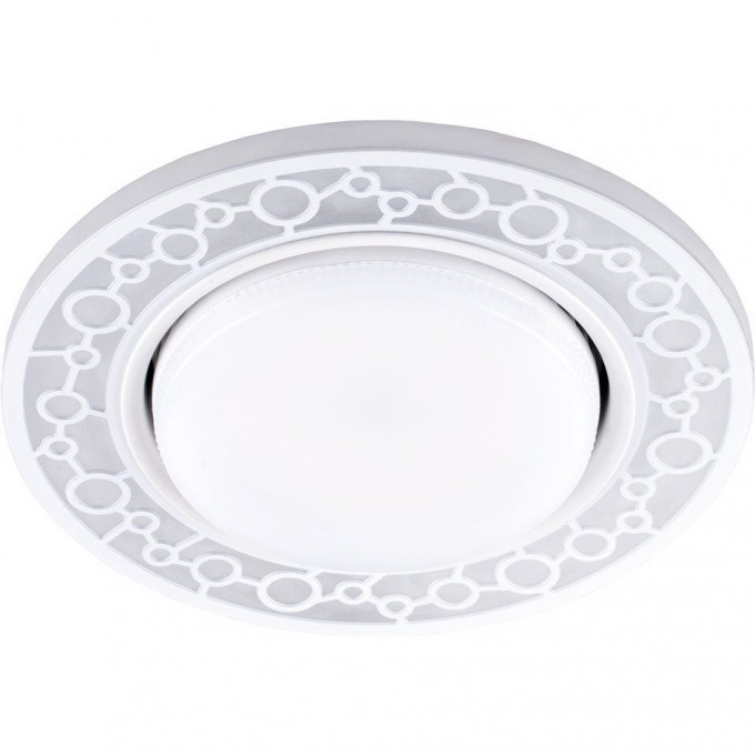 Светильник встраиваемый с белой LED подсветкой FERON CD9902 потолочный GX53 без лампы, белый 32938 Светильник встраиваемый с белой LED подсветкой FERON CD9902 потолочный GX53 без лампы, белый 32938