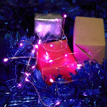 Светодиодная гирлянда FERON CL570 линейная Роса, статичная 2м + 0.5м розовый с питанием от батареек, прозрачный шнур Светодиодная гирлянда FERON CL570 линейная Роса, статичная 2м + 0.5м розовый с питанием от батареек, прозрачный шнур